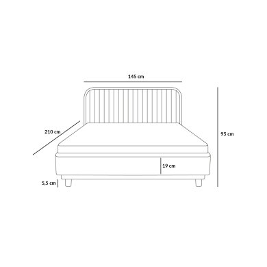 Ліжко Homla KARALIUS Welur 140x200 см Рожевий - 8 Ліжко Homla KARALIUS Welur 140x200 см Рожевий 207725 фото - 8
