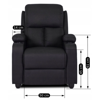 Кресло мягкое раскладное с реклайнером Mebel Elit Bobby Черный ME.BOBBY2/CZ/T/FW фото - 2