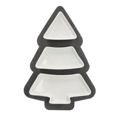 Сервірувальні тарілки Homla VERCER | Білий / Графіт 210674 фото - 2