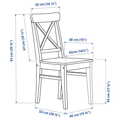 IKEA Обідній стілець INGOLF Чорний (ИКЕА ИНГОЛЬФ) 60217822 фото - 14
