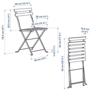 IKEA Комплект складаних садових меблів TARNO Дерево (ИКЕА ТЭРНО) 29393709 фото - 6