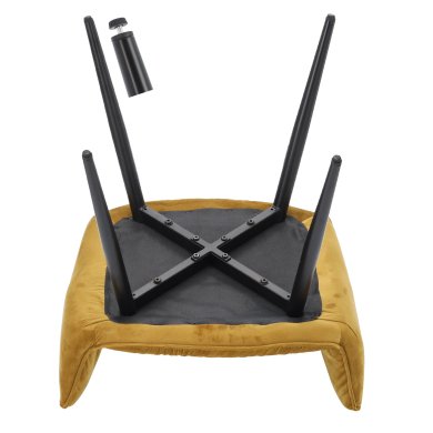 Обеденный стул Chomik CHERRY Welur Желтый - 4 Обеденный стул Chomik CHERRY Welur Желтый FAT2968 фото - 4