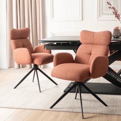 Обеденный стул поворотный Mebel Elit ALVARO Рыжий ME.ALVARO/RD/T/K фото - 5