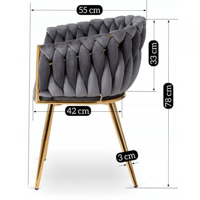 Обідній стілець Mebel Elit CAPI Welur Сірий ME.CAPI/P/ZL/V/K фото - 11