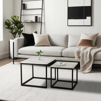 Комплект журнальних столів Mebel Elit ORI Marmur Білий - 6 Комплект журнальних столів Mebel Elit ORI Marmur Білий ME.ORI/BM/CZ/L фото - 6