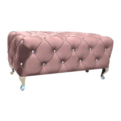 Скамья Signal Hestia Velvet | Античный розовый / Серебристый (Bluvel 52) HESTIAV52S-P
