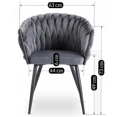 Обеденный стул Mebel Elit ELENA Welur Серый ME.ELENA/P/V/K фото - 10