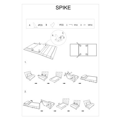 Кресло мягкое раскладное Signal Spike Серый SPIKESZBU фото - 2