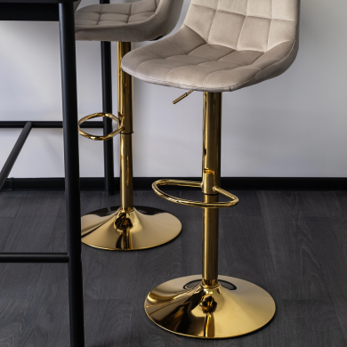 Барний стілець Mebel Elit ARCOS Welur Бежевый ME.ARCOS/BZ/ZL/V/H фото - 9
