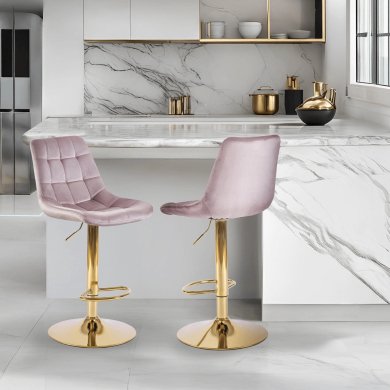 Барний стілець Mebel Elit ARCOS Welur Рожевий ME.ARCOS/R/ZL/V/H фото - 6