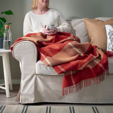 IKEA Плед MYRULL 130х170 см Красный (ИКЕА МИРУЛЛ) 00563486 фото - 4