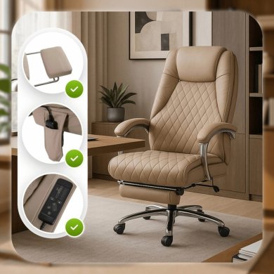 Масажне офісне крісло Mebel Elit GIORGIO Бежевий ME.GIORGIO/BZ/E/FO фото - 11