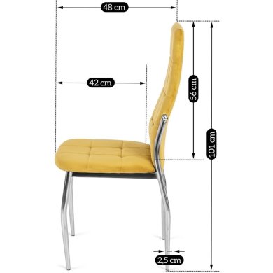 Обідній стілець Mebel Elit MOLLY Welur Гірчичний ME.MOLLY/CU/CH/V/K фото - 4