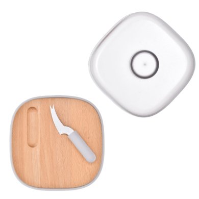 Ємність для зберігання сиру з ножем Duka Skydd | Прозорий / Білий / Бук - 5 Ємність для зберігання сиру з ножем Duka Skydd | Прозорий / Білий / Бук 1218719 фото - 5