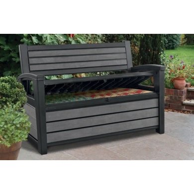 Садовая скамья с ящиком Keter HUDSON STORAGE Антрацит - 3 Садовая скамья с ящиком Keter HUDSON STORAGE Антрацит 235688-1 фото - 3