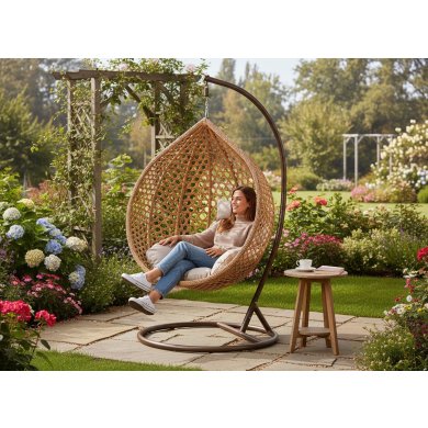 Підвісне крісло-кокон Garden Line XL Коричневий FAT0193 фото - 5