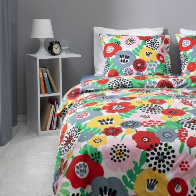 IKEA Комплект постельного белья BRUKSVARA 150х200 см Принт (ИКЕА БРУКСВАРА) 70573825 фото - 5