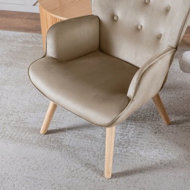 Кресло мягкое с подставкой Mebel Elit LOZANO Welur Бежевый ME.LOZANO/BZ/DK/V/FW фото - 12