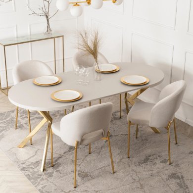 Розкладний обідній стіл Mebel Elit LUGO Кашемір - 8 Розкладний обідній стіл Mebel Elit LUGO Кашемір ME.LUGO/KASZ/ZL/S фото - 8