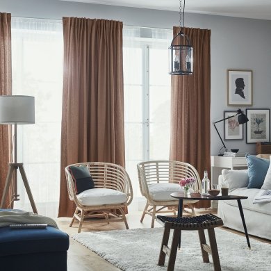 IKEA Шторы TIBAST 145x300 см 2 шт Темно-красный (ИКЕА ТИБАСТ) 50466666 фото - 12