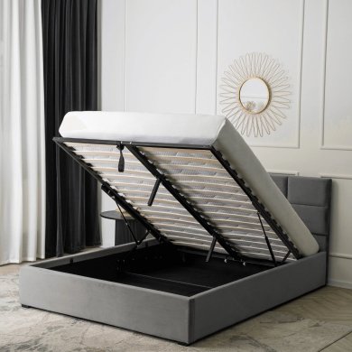 Кровать Mebel Elit MANDA Welur 160x200 см Серый ME.MANDA/160/P/V/LOZZPOJ фото - 7