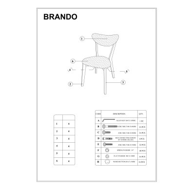 Обеденный стул Signal Brando Серый BRANDODSZ фото - 2