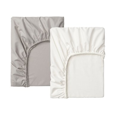 IKEA Комплект простирадл на резинці LENAST 60x120 см 2 шт Білий (ИКЕА ЛЕНАСТ) 30457601