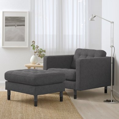 IKEA Крісло м'яке LANDSKRONA Сірий (ИКЕА ЛАНДСКРОН) 69444189 фото - 4