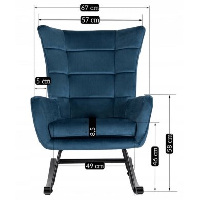 Кресло-качалка мягкое Mebel Elit JACKSON Welur Синий - 11 Кресло-качалка мягкое Mebel Elit JACKSON Welur Синий ME.JACKSON/GR/V/FW фото - 11