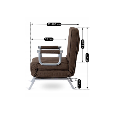 Кресло мягкое раскладное Mebel Elit BART Коричневый ME.BART/BR/T/FW фото - 15