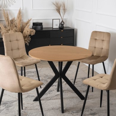 Обеденный стол Mebel Elit LAUREN 90 см Дуб золотой ME.LAUREN/D/CZ/S90 фото - 4