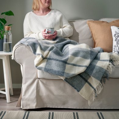 Плед MYRULL 130х170 см Сірий - 4 IKEA Плед MYRULL 130х170 см Сірий (ИКЕА МИРУЛЛ) 90563482 фото - 4