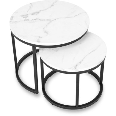 Комплект журнальних столів Mebel Elit DAFNE Marmur 2 шт Білий ME.DAFNE/BM/CZ/L фото - 5