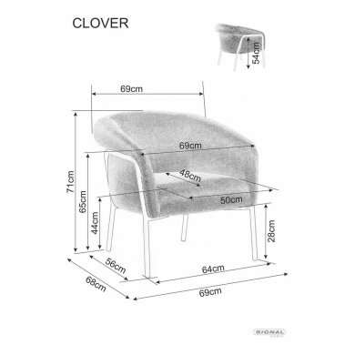 Кресло мягкое Signal CLOVER Brego Карри CLOVERBRCCU фото - 8