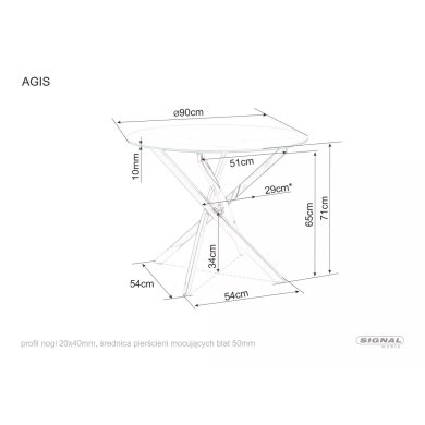 Обеденный стол Signal AGIS Серебристый AGIS фото - 4