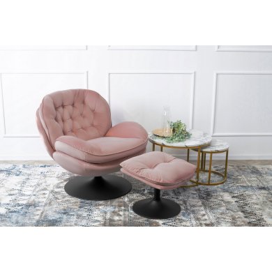 Крісло м'яке поворотне з підставкою Mebel Elit FIONA Рожевий ME.FIONA/R/V/FW фото - 13