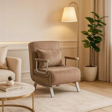 Крісло м'яке розкладне Mebel Elit BART Welur Бежевий ME.BART/BZ/V/FW фото - 14