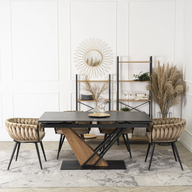 Розкладний обідній стіл Mebel Elit REX Marmur Чорний - 6 Розкладний обідній стіл Mebel Elit REX Marmur Чорний ME.REX/CZ/S фото - 6