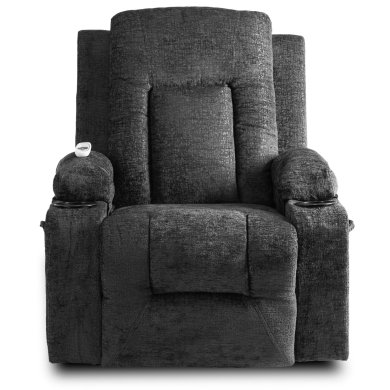 Крісло м'яке розкладне масажне з реклайнером Mebel Elit BOX Welur Чорний ME.BOX/CZ/V/FW фото - 2