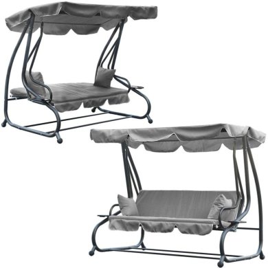 Садовые качели Garden Line 210х120х170 см Серый KRE9771