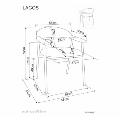 Обідній стілець Signal LAGOS D Raven Світло-бежевий LAGOSDRADBE22 фото - 6