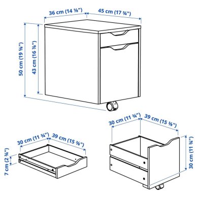 IKEA Комод ALEX Белый 60586908 фото - 4