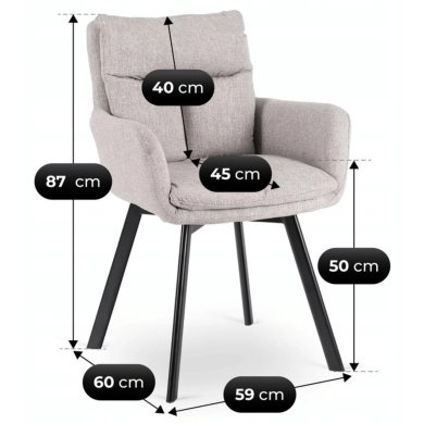 Обеденный стул поворотный Mebel Elit CORTADO Серый ME.CORTADO/P/CZ/T/K фото - 9