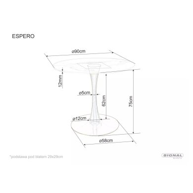 Обеденный стол Signal ESPERO Ceramic Marmur Белый ESPEROCB90 фото - 11