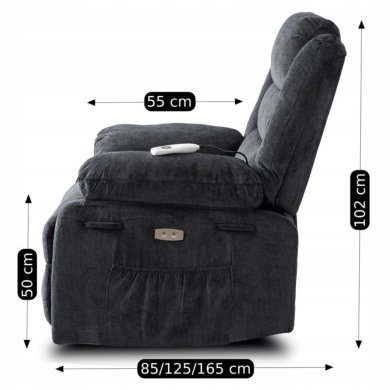 Кресло мягкое раскладное с реклайнером Mebel Elit JASPER Темно-серый ME.JASPER/CP/T/FW фото - 15