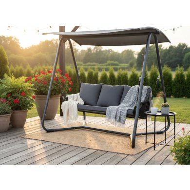 Садова гойдалка Garden Line 180x139x185 см Антрацит KRE3149 фото - 9