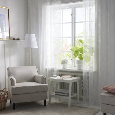 IKEA Тюль ALVINE SPETS 145х300 см 2 шт Кремовый (ИКЕА ALVINE СПЕЦ) 80070763 фото - 6
