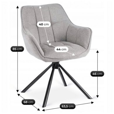 Обеденный стул поворотный Mebel Elit PEONY 2 Серый ME.PEONY2/P/T/K фото - 9