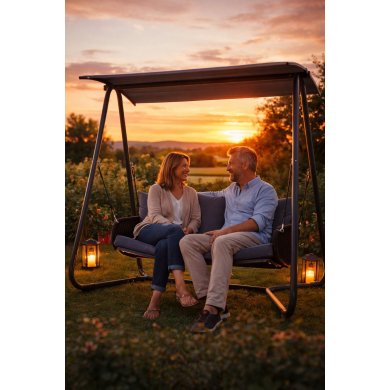 Садова гойдалка Garden Line 180x139x185 см Антрацит KRE3149 фото - 8