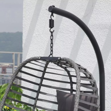 Подвесное кресло-кокон с разборным каркасом Duka IHALIG Серый - 3 Подвесное кресло-кокон с разборным каркасом Duka IHALIG Серый 2222189 фото - 3